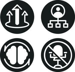 Fototapeta premium Icons, arrow, hierarchy, user, and idea