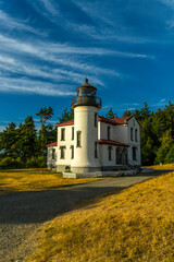 Lighthouse in Fort Casey Historical State Park  is located on Whidbey Island, Washington