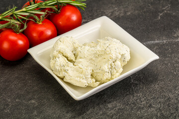 Soft cream cheese with herbs