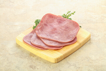Sliced Beef Ham over board