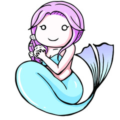 シャンプーをする人魚