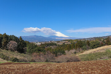 Naklejka premium 箱根山麓から見た富士山（静岡県三島市・函南町）