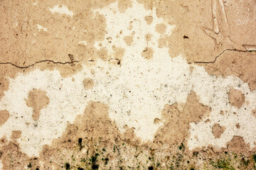 Stains on the surface of old walls or concrete for the background, old paint peeling off old walls.