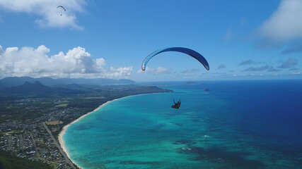 paraglider over the sea