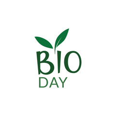 eco friendly logo, Simple leaf logo, symbol of nature, vegetarianism, food. Bio day.