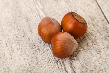 Hazelnut heap isolated over background
