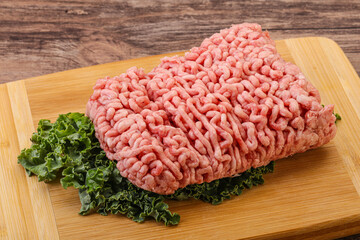 Raw pork minced meat for cooking