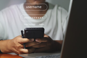 login and password, cyber security concept, data protection and secured internet access, cybersecurity