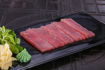 Japanese cuisine Sashimi with tuna