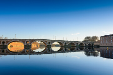 Fototapeta na wymiar View at Toulouse city near Garonne river in France