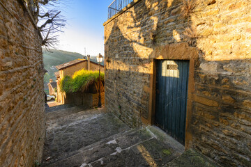 Small road of the village of Chatillon d Azergues