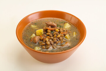 Lentil soup with chicken and vegetables