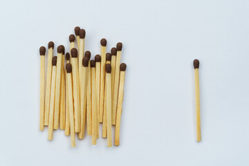 One match is separate from the others. Leader symbol.