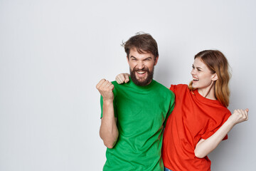 man and woman communication fun together friendship studio lifestyle