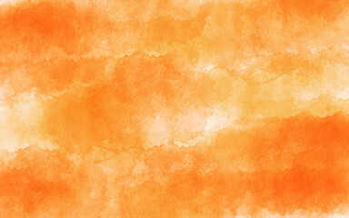 orange watercolor painting soft textured on wet white paper background, Orange watercolor background