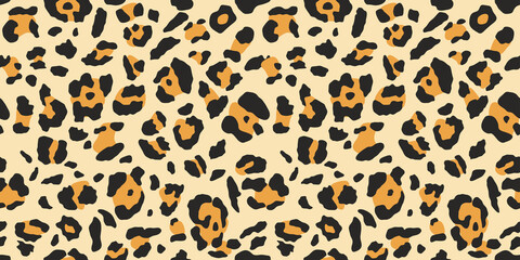 Trendy leopard pattern background. Hand drawn fashionable wild animal cheetah skin natural texture for fashion print design, banner, cover, wallpaper. Vector illustration © Юрий Парменов