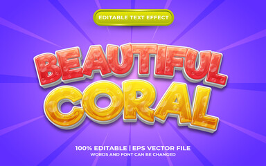 Beautiful coral editable text effect