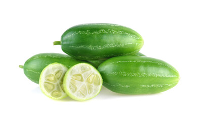 Ivy gourd, Coccinia grandis, Family Cucurbitaceae from central of Thailand.Isolated on white background