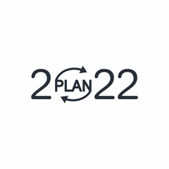 New plans and changes for 2022 year. Vector icon isolated on white background.