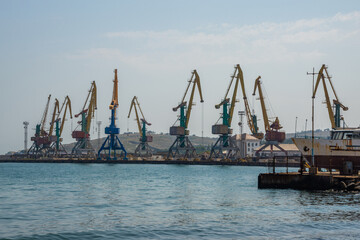 View of the seaport in Fiodosia in the Crimea