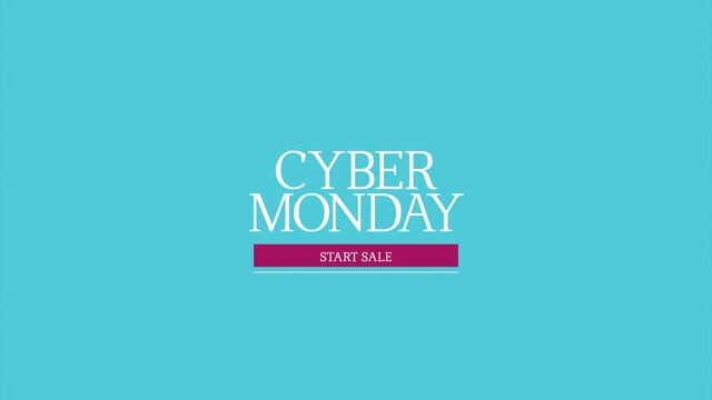 Cyber Monday on blue background, motion abstract holidays, business and corporate style background