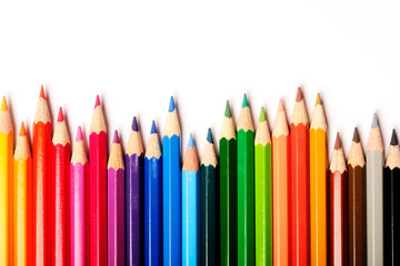 row of colorful pencils
