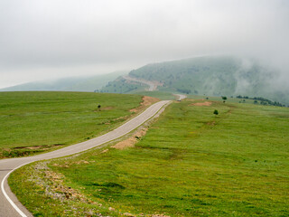 paved road among the mountains