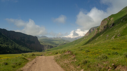 gravel road among the mountains