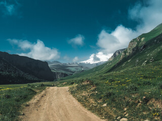 gravel road among the mountains