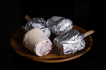 coconut with mungo ice drop; a very common dessert in the Philippines by using condensed milk,...