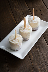 coconut with mungo ice drop; a very common dessert in the Philippines by using condensed milk,...