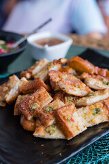 homemade fried bread with ground meat