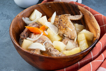 pan fried chicken in coconut pineapple sauce also known as pininyahang manok in Philippines