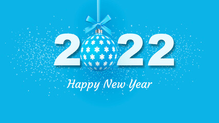 Fototapeta na wymiar 2022 Happy New Year Background for your Seasonal Flyers and Greetings Card or Christmas themed invitations.Vector