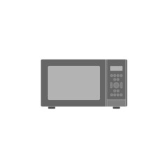 Microwave oven for heating food on a white background.