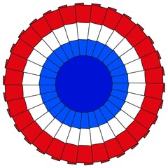 Obraz premium French tricolor cockade, France, vector illustration