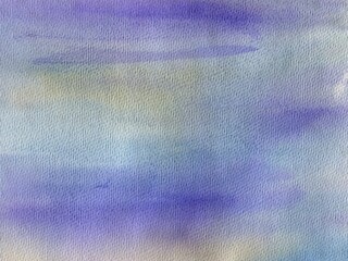 Blue Hand Drawn Watercolor Paint Texture Background.