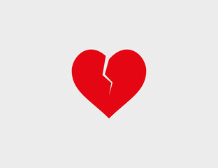 Broken heart icon. Vector illustration. Flat design.