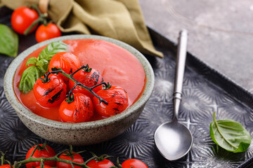 Healthy vegetable tomato cream soup