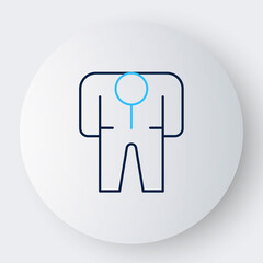 Fototapeta premium Line Beekeeper costume icon isolated on white background. Special protective uniform. Colorful outline concept. Vector
