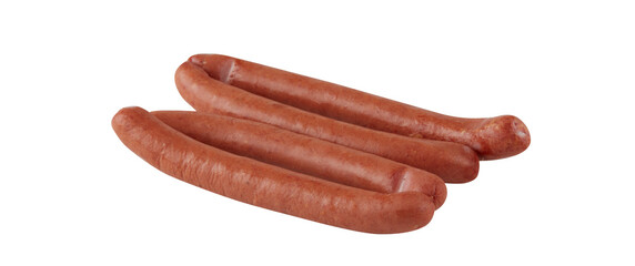 fresh sausage isolated on white background with clipping path