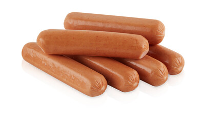 fresh sausage isolated on white background with clipping path