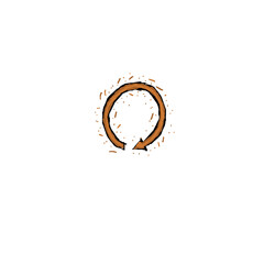 orange round recycling symbol (colored)