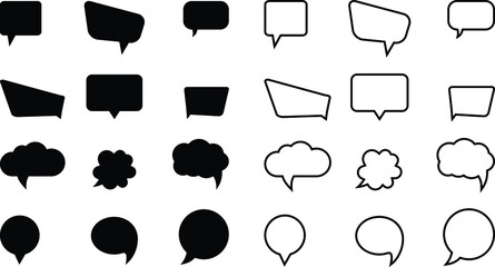 Speech bubbles icons design. cartoon speech bubble set. Empty comics sign collection. Talk and think set