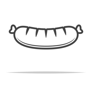 Sausage icon transparent vector isolated