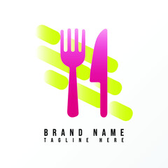 Obraz premium LOGO FAST FOOD FLAT SIMPLE CONCEPT DESIGN
