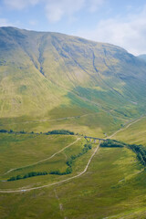 West Highland Way walk path through Highlands Scotland