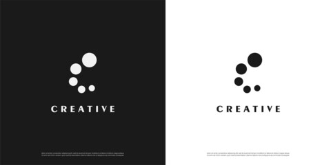 Letter C logo icon abstract dot design template elements