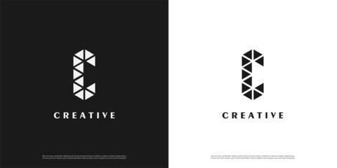 Letter C logo icon abstract design template elements