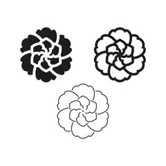 Fototapeta premium Icon of flower with six petals, logo template